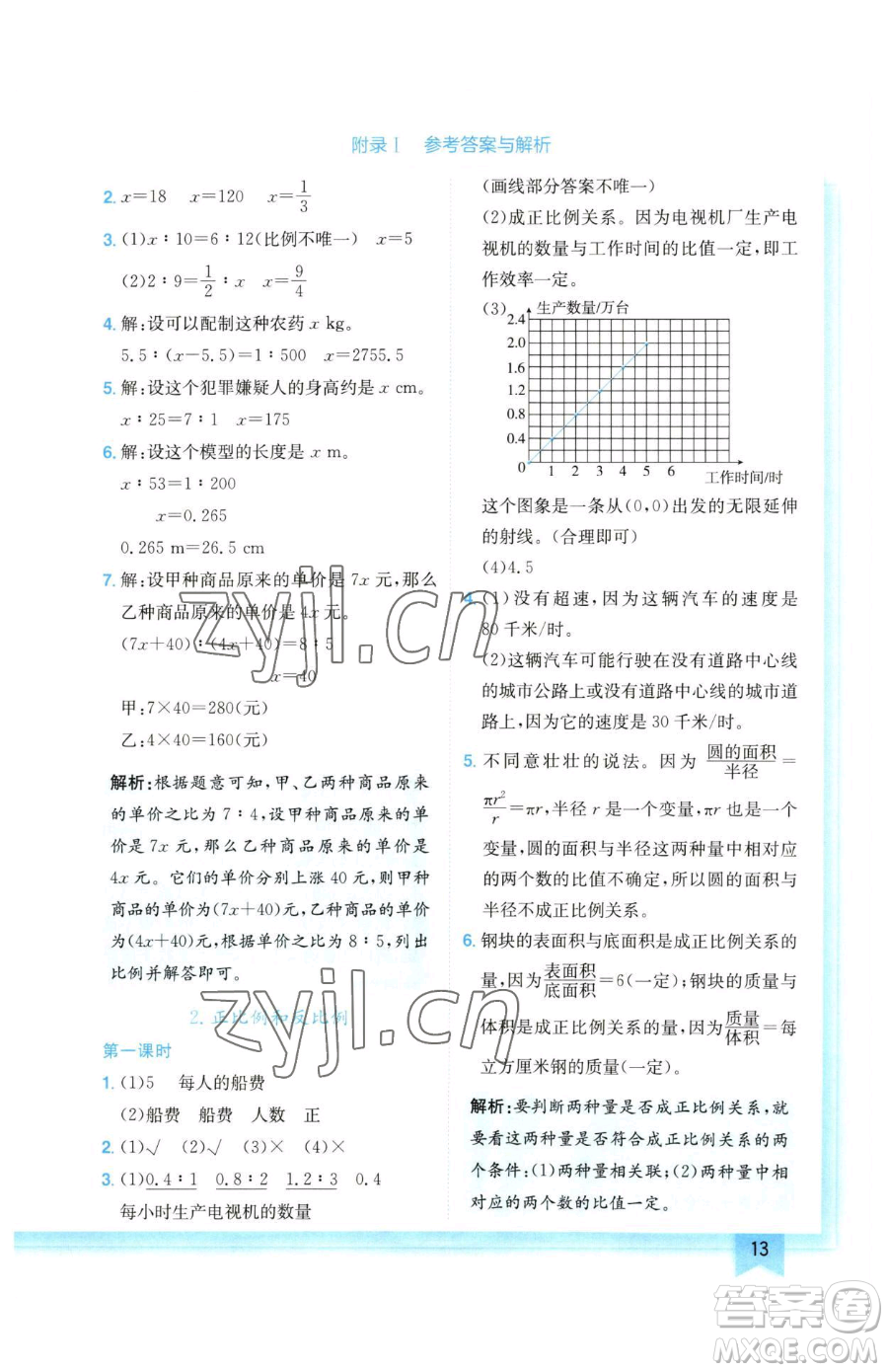 龍門(mén)書(shū)局2023黃岡小狀元作業(yè)本六年級(jí)下冊(cè)數(shù)學(xué)人教版廣東專(zhuān)版參考答案