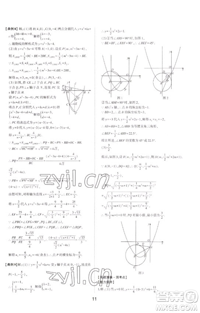 山東科學(xué)技術(shù)出版社2023初中總復(fù)習(xí)手冊(cè)九年級(jí)數(shù)學(xué)通用版參考答案