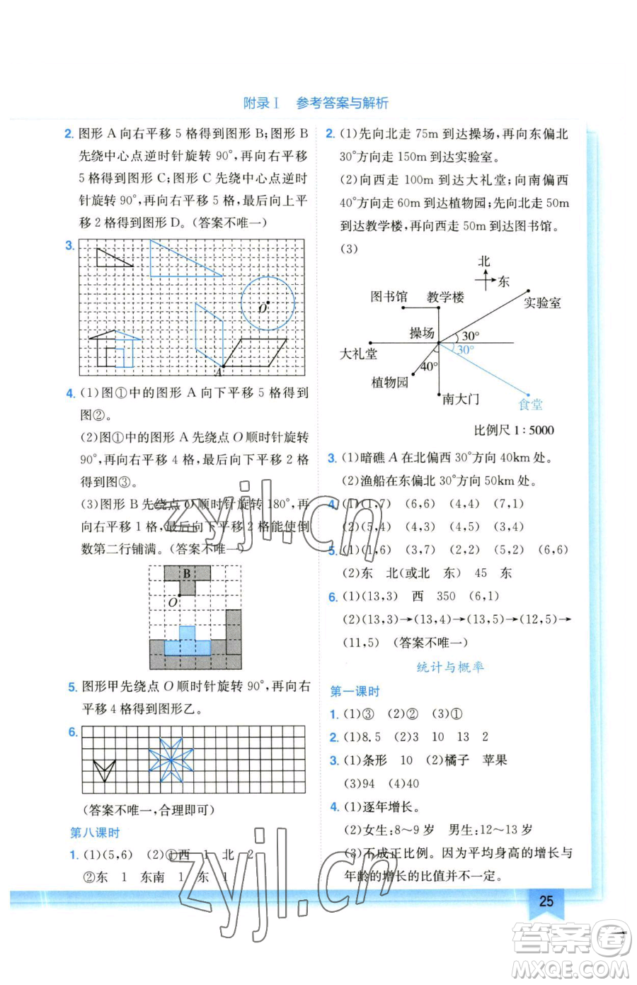 龍門書局2023黃岡小狀元作業(yè)本六年級(jí)下冊(cè)數(shù)學(xué)北師大版參考答案