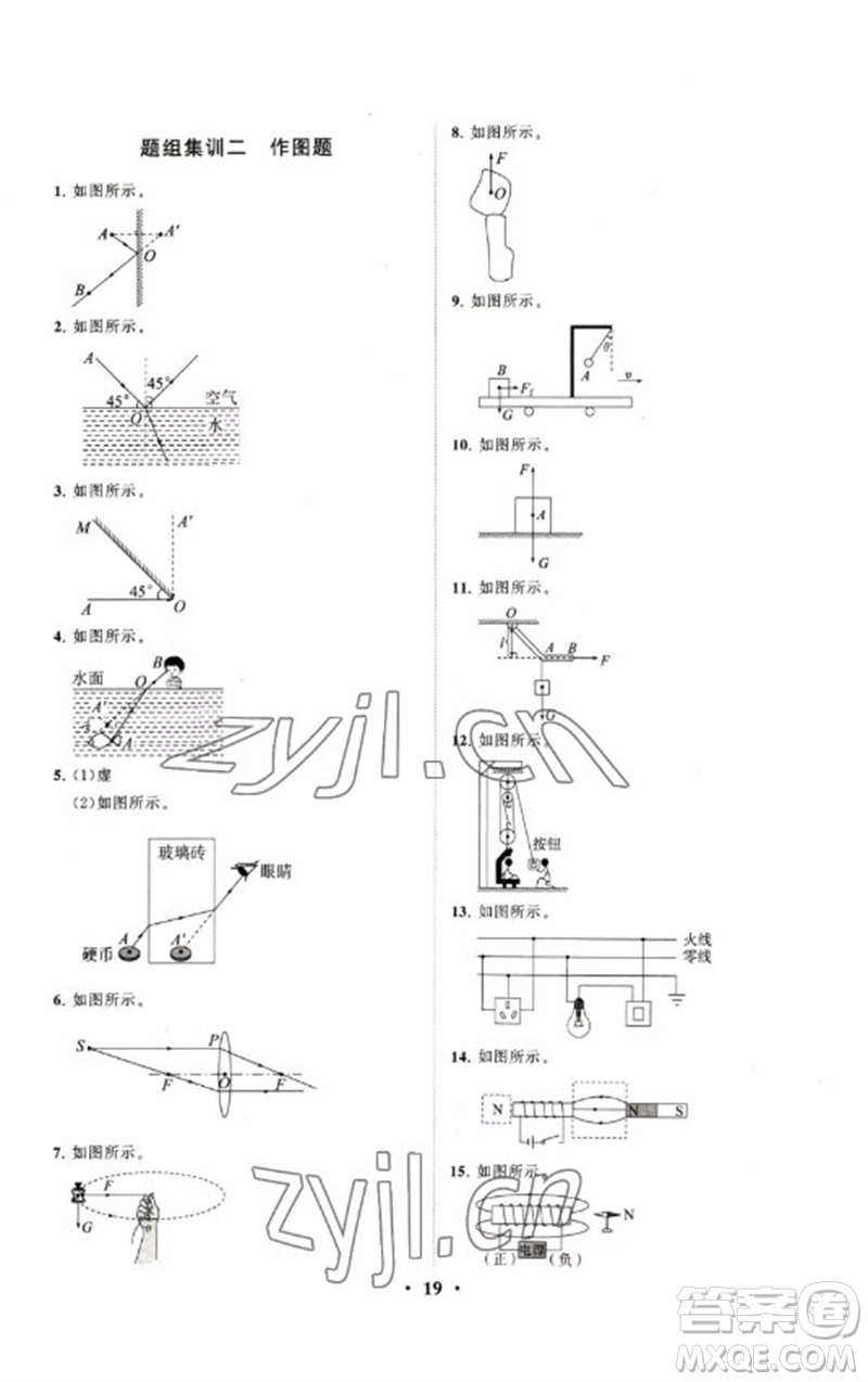 山東教育出版社2023初中總復習手冊分層專題卷九年級物理五四制通用版煙臺專版參考答案