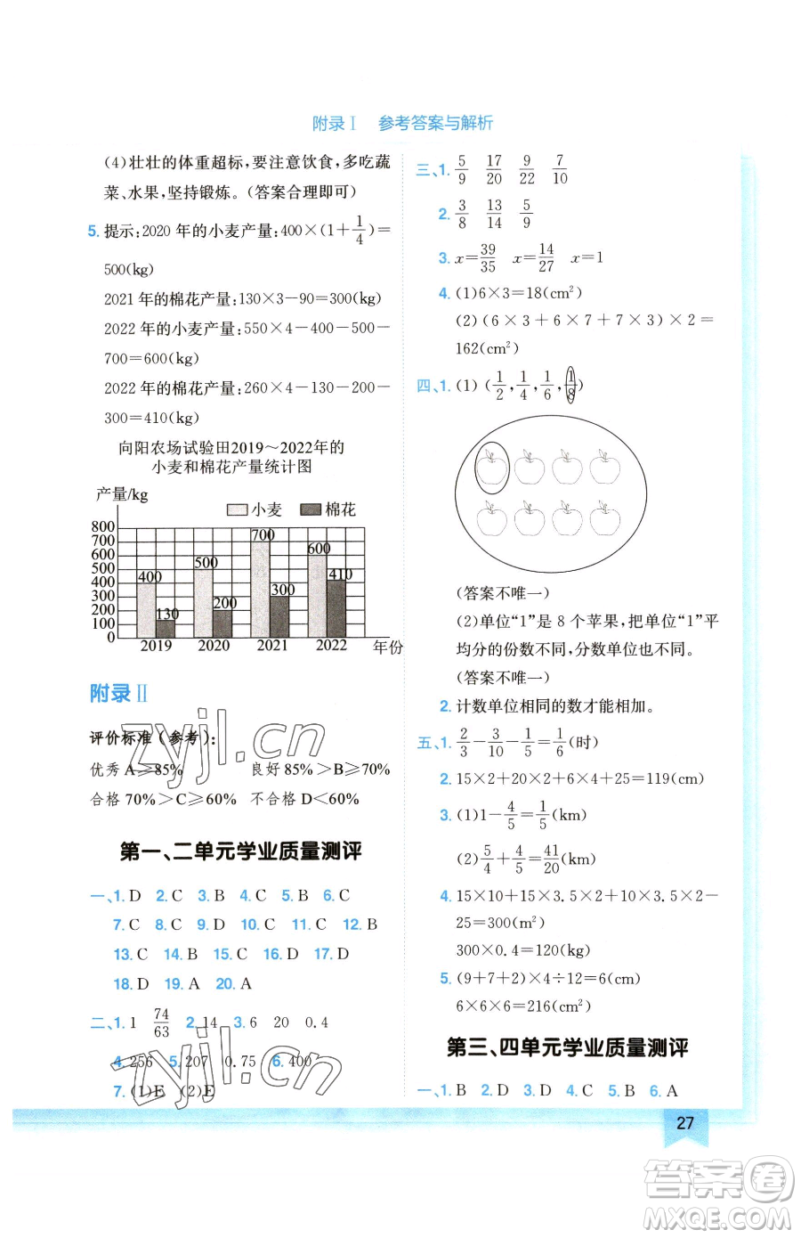 龍門書局2023黃岡小狀元作業(yè)本五年級下冊數(shù)學(xué)北師大版廣東專版參考答案