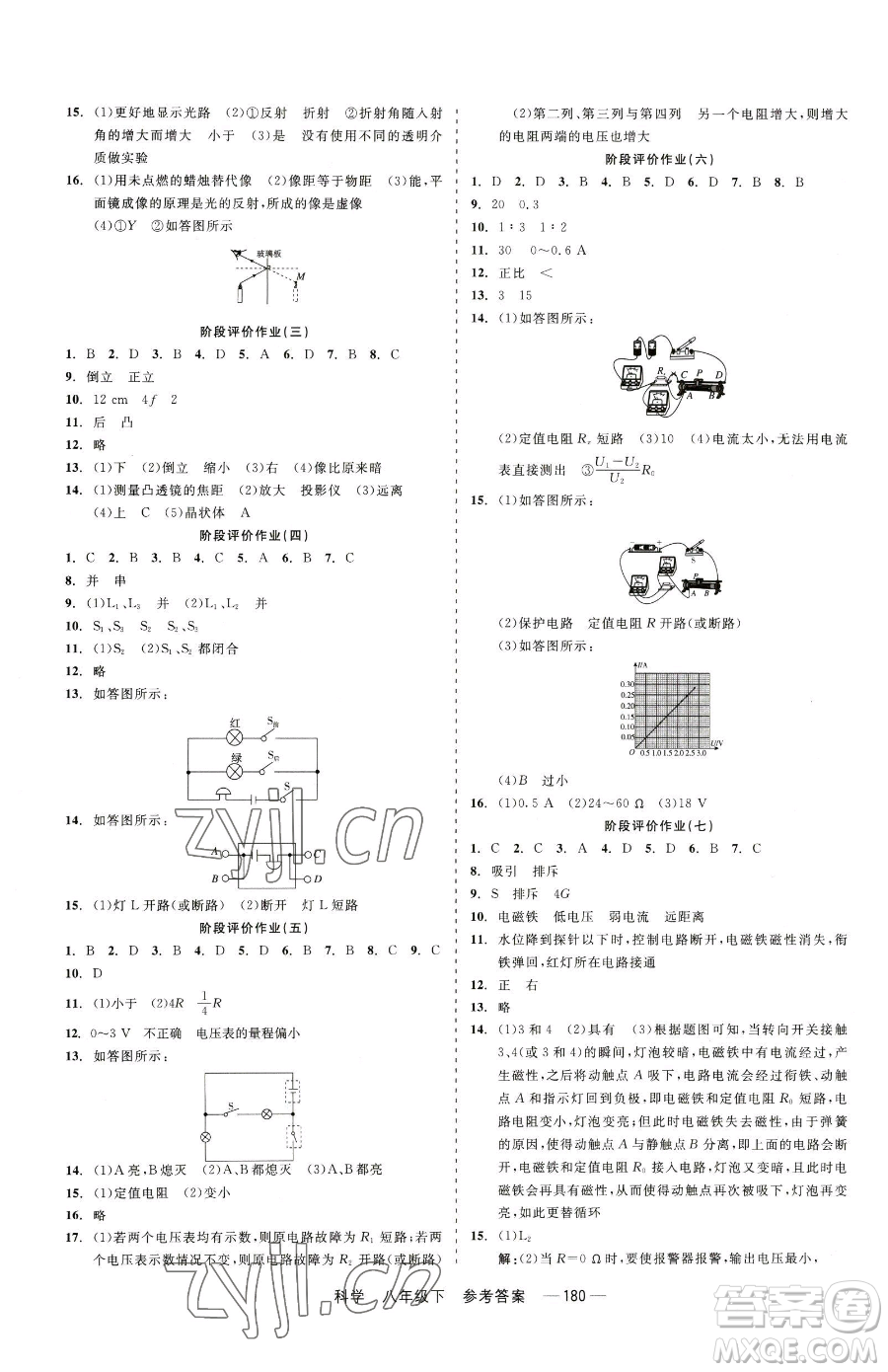 天津人民出版社2023精彩練習(xí)就練這一本八年級(jí)下冊(cè)科學(xué)華師大版參考答案