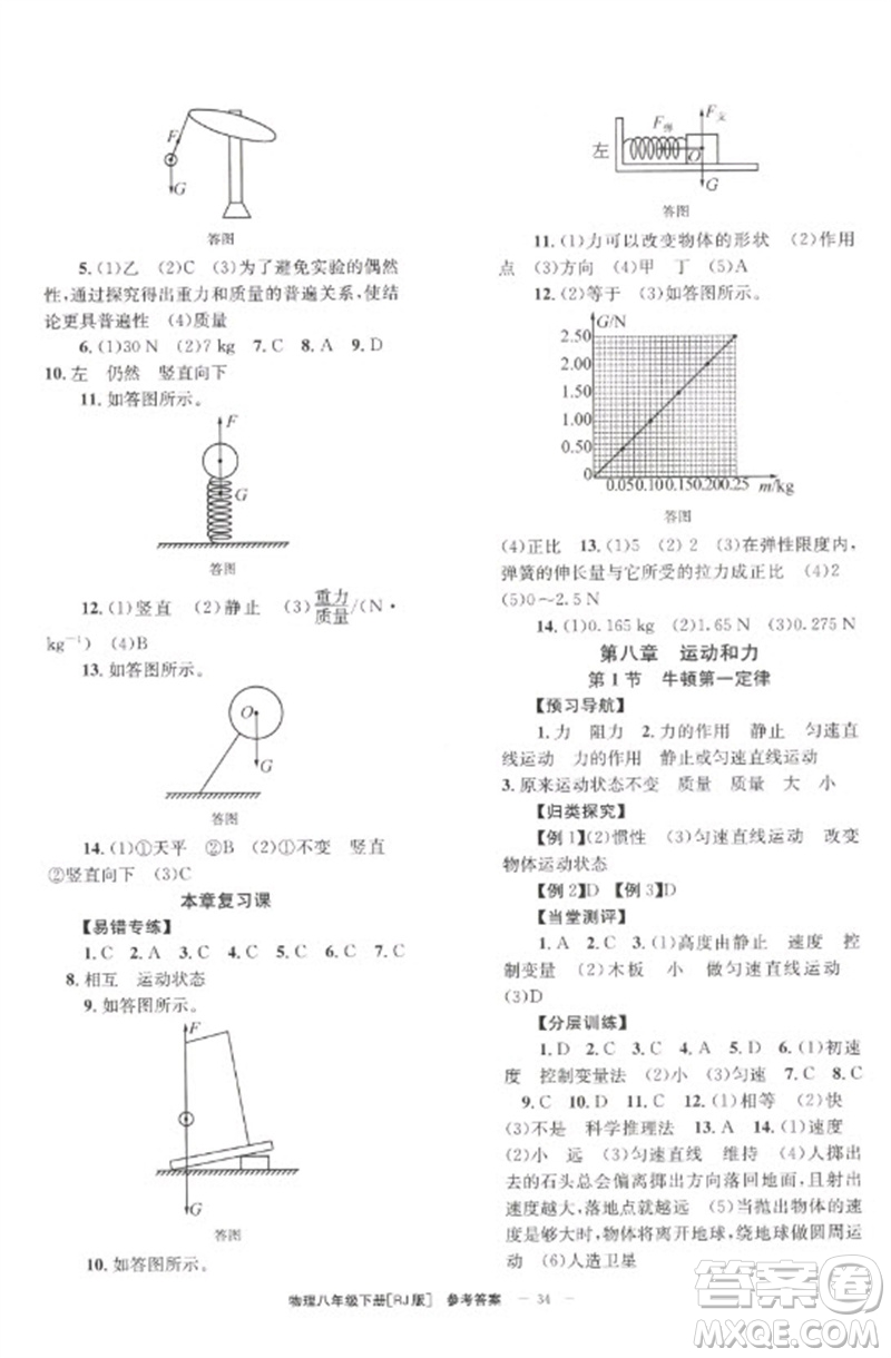 北京時代華文書局2023全效學習學業(yè)評價方案八年級物理下冊人教版參考答案