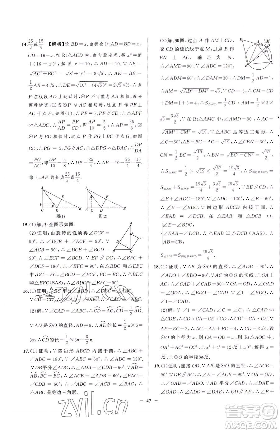 合肥工業(yè)大學出版社2023全頻道課時作業(yè)九年級下冊數(shù)學滬科版參考答案