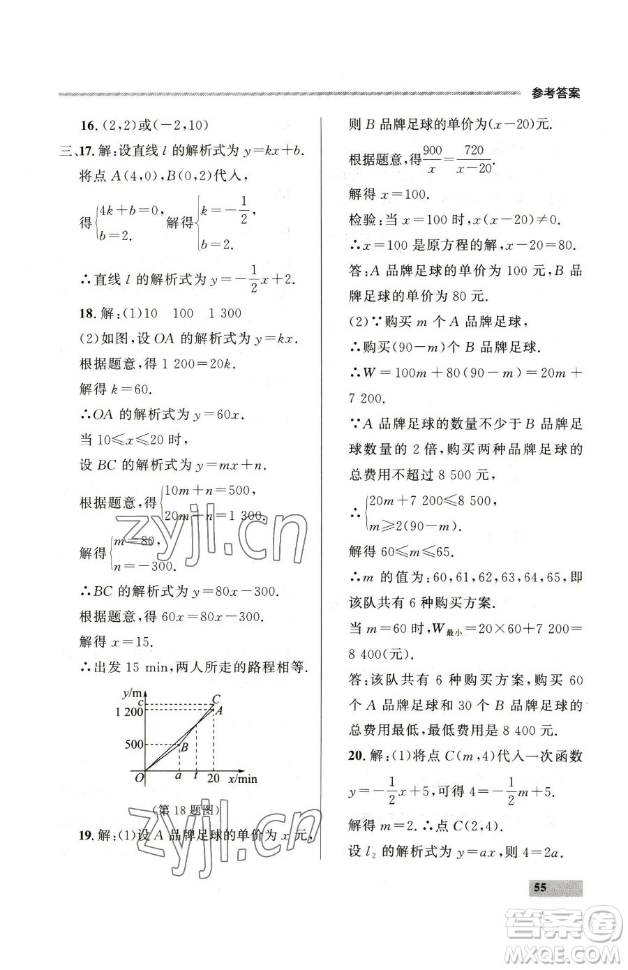 延邊大學(xué)出版社2023點石成金金牌每課通八年級下冊數(shù)學(xué)人教版大連專版參考答案