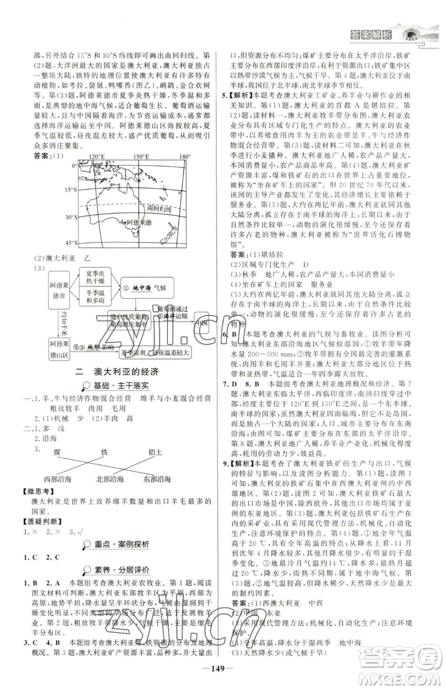 河北少年兒童出版社2023世紀金榜金榜學案七年級下冊地理人教版河南專版參考答案