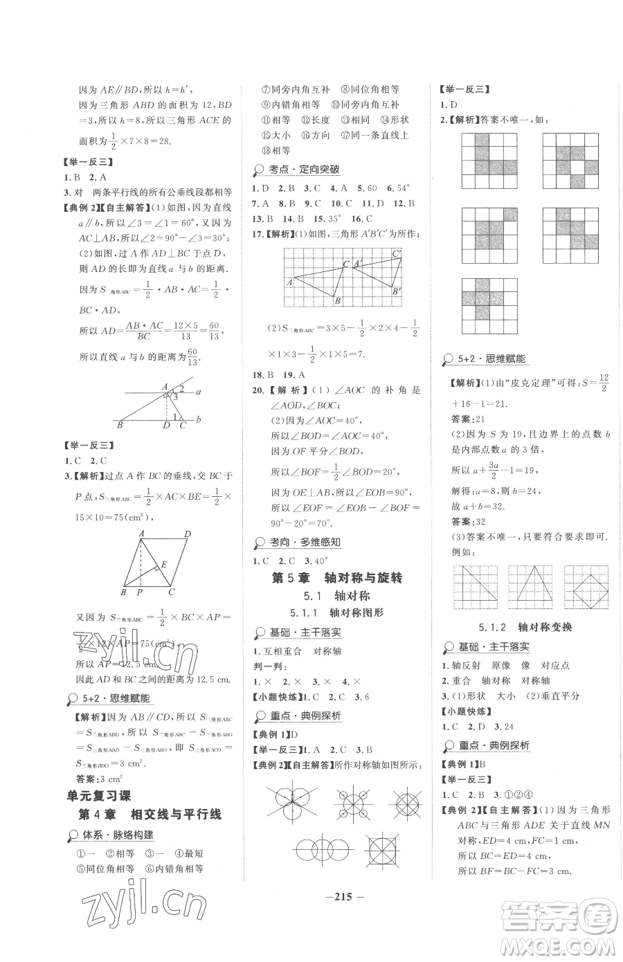 河北少年兒童出版社2023世紀(jì)金榜金榜學(xué)案七年級(jí)下冊(cè)數(shù)學(xué)湘教版參考答案