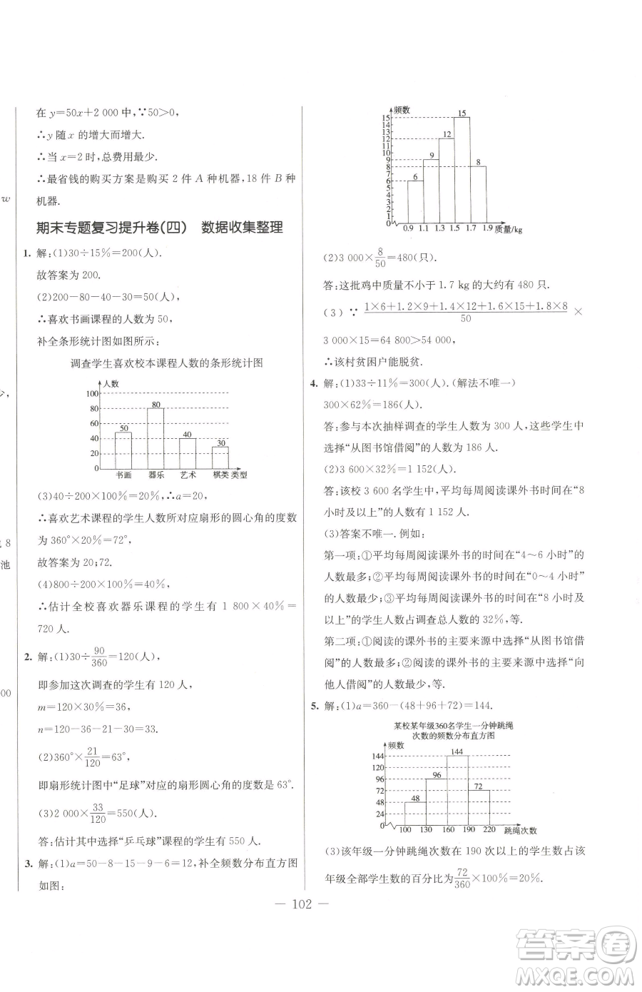 吉林教育出版社2023創(chuàng)新思維全程備考金題一卷通八年級(jí)下冊(cè)數(shù)學(xué)冀教版參考答案