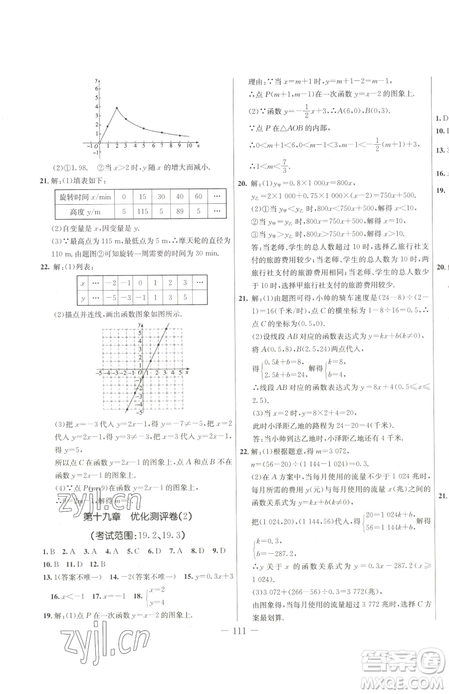 吉林教育出版社2023創(chuàng)新思維全程備考金題一卷通八年級下冊數學人教版參考答案