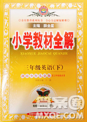 陜西人民教育出版社2023小學教材全解三年級下冊英語湘少版三起參考答案