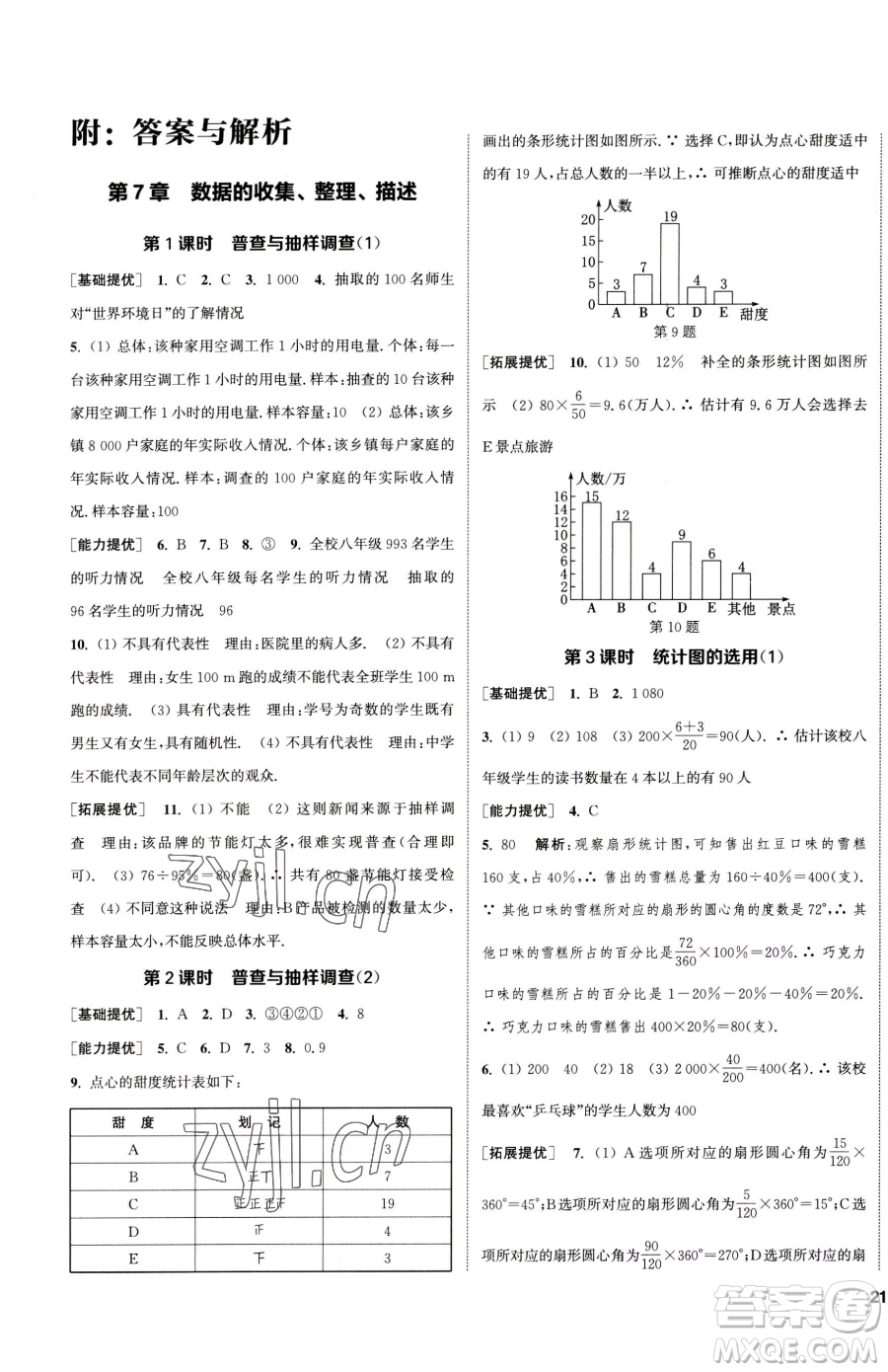 南京大學(xué)出版社2023提優(yōu)訓(xùn)練課課練八年級下冊數(shù)學(xué)蘇科版徐州專版參考答案