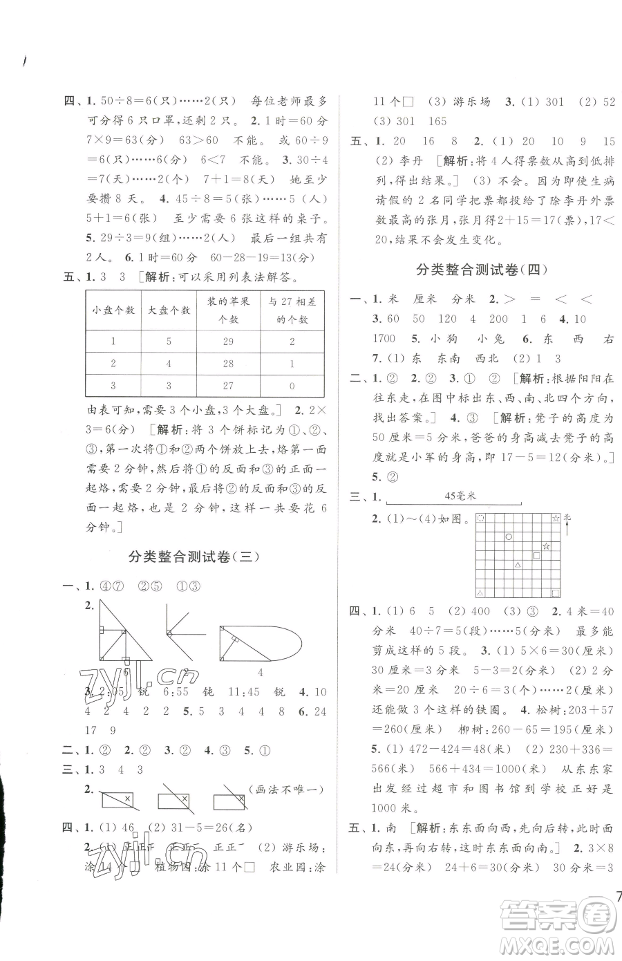 北京教育出版社2023同步跟蹤全程檢測二年級下冊數(shù)學蘇教版參考答案