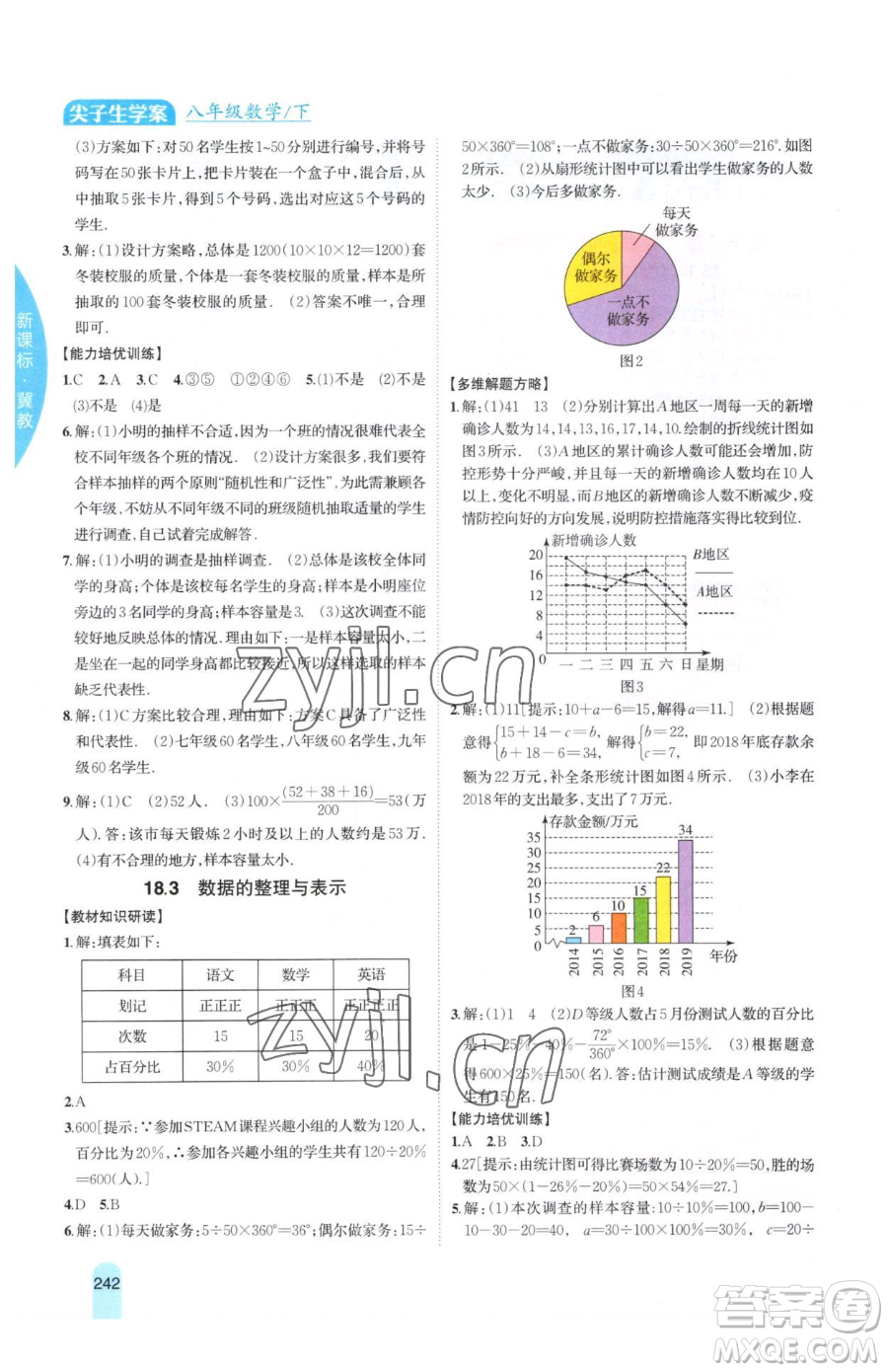 吉林人民出版社2023尖子生學(xué)案八年級(jí)下冊(cè)數(shù)學(xué)冀教版參考答案