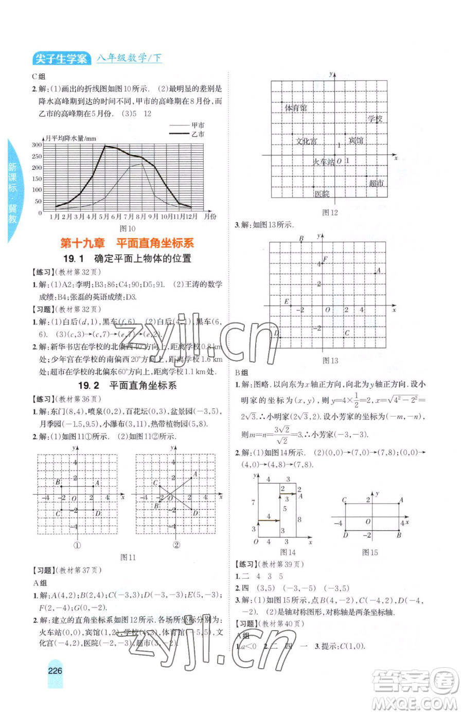 吉林人民出版社2023尖子生學(xué)案八年級(jí)下冊(cè)數(shù)學(xué)冀教版參考答案