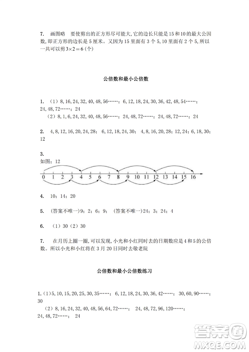 江蘇鳳凰教育出版社2023練習(xí)與測(cè)試小學(xué)數(shù)學(xué)五年級(jí)下冊(cè)蘇教版參考答案