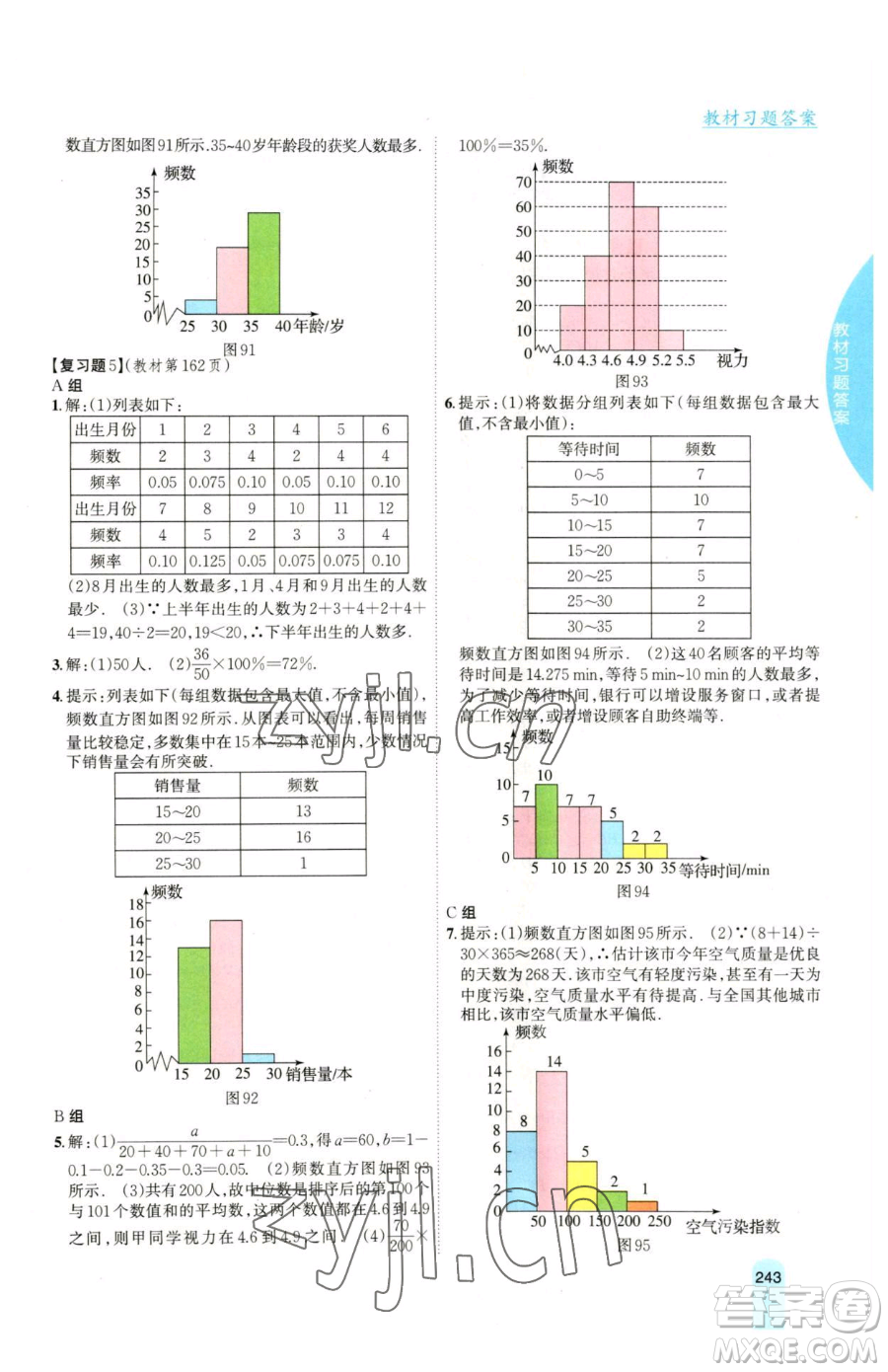 吉林人民出版社2023尖子生學(xué)案八年級(jí)下冊(cè)數(shù)學(xué)湘教版參考答案