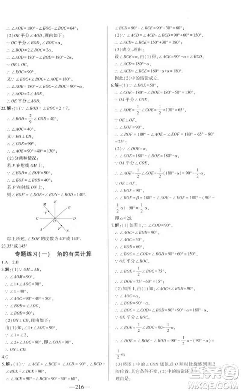 吉林人民出版社2023初中新課標(biāo)名師學(xué)案智慧大課堂七年級數(shù)學(xué)下冊青島版參考答案