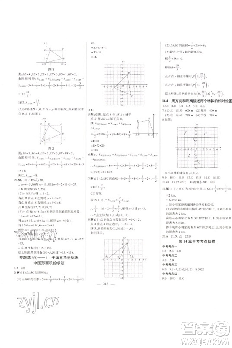 吉林人民出版社2023初中新課標(biāo)名師學(xué)案智慧大課堂七年級數(shù)學(xué)下冊青島版參考答案