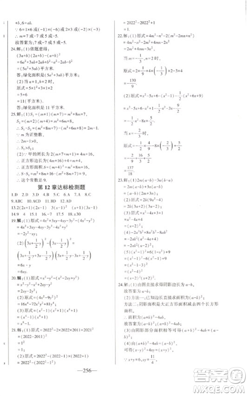 吉林人民出版社2023初中新課標(biāo)名師學(xué)案智慧大課堂七年級數(shù)學(xué)下冊青島版參考答案