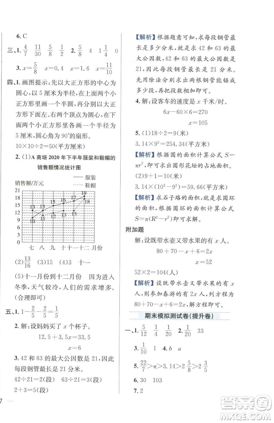 陜西人民教育出版社2023小學教材全練五年級下冊數(shù)學江蘇版參考答案