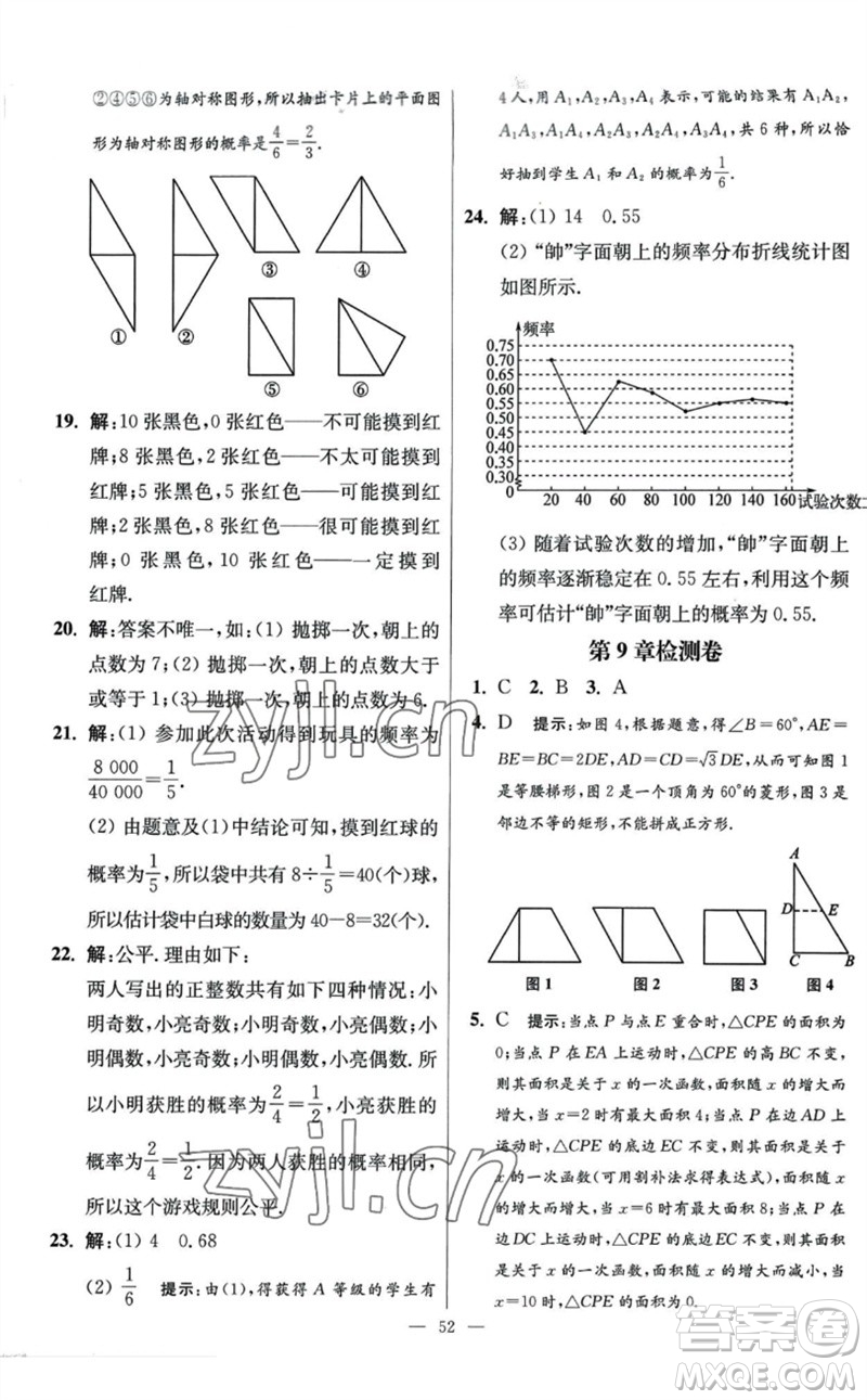 江蘇鳳凰科學技術(shù)出版社2023初中數(shù)學小題狂做八年級下冊蘇科版提優(yōu)版參考答案