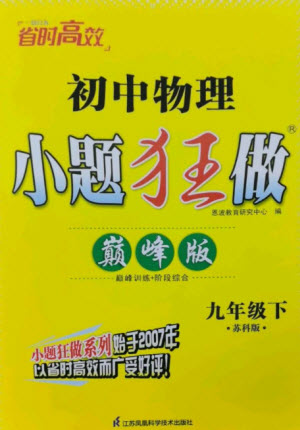 江蘇鳳凰科學(xué)技術(shù)出版社2023初中物理小題狂做九年級下冊蘇科版巔峰版參考答案