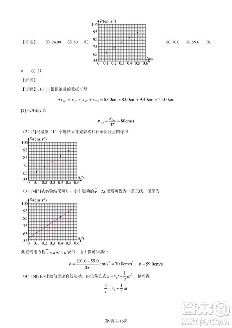 2023年高考全國甲卷理科綜合能力測試物理部分參考答案