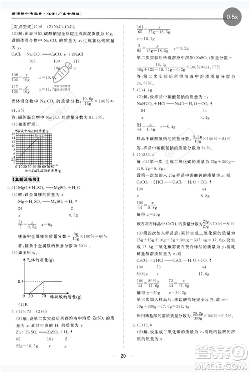 世界圖書(shū)出版公司2023新課標(biāo)中考寶典九年級(jí)化學(xué)通用版廣東專(zhuān)版參考答案