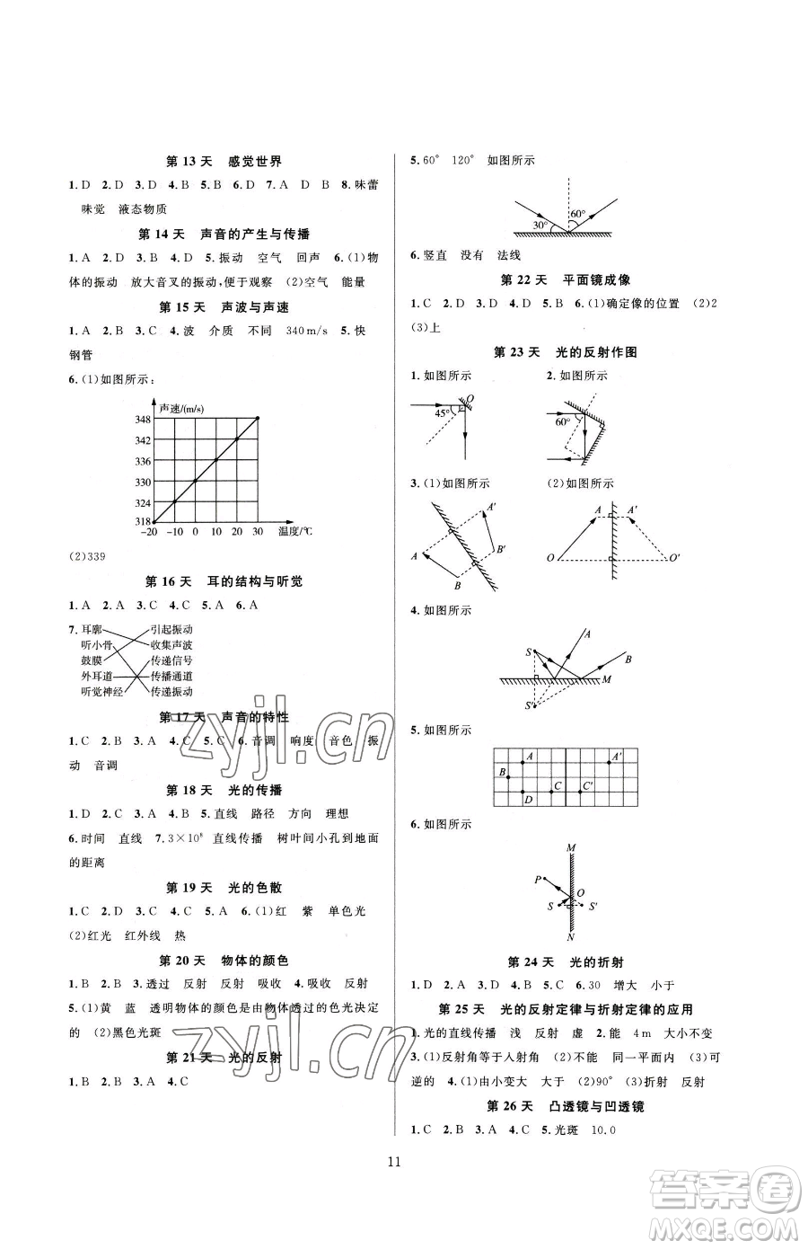 浙江教育出版社2023全優(yōu)新同步七年級下冊科學(xué)浙教版參考答案