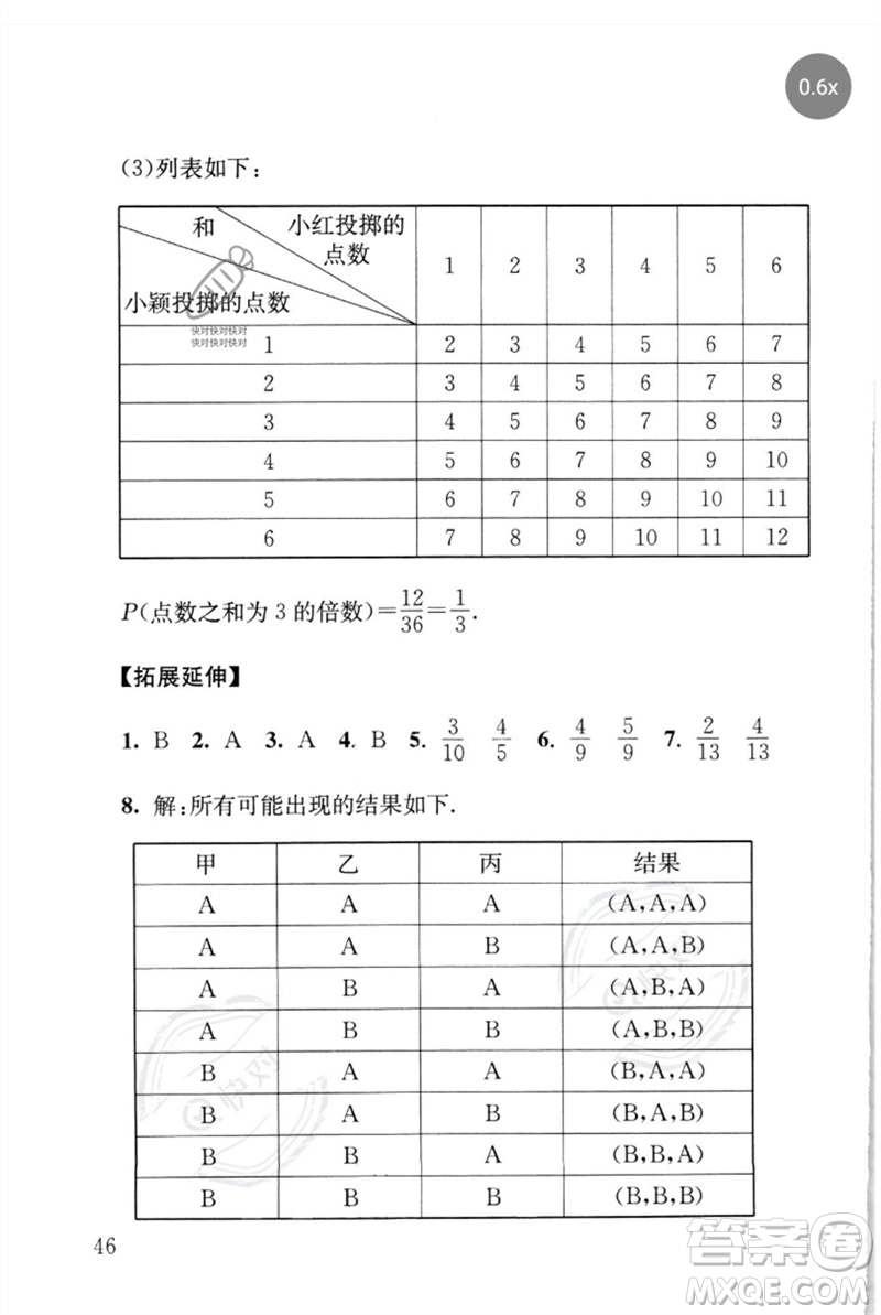 團(tuán)結(jié)出版社2023劍指中考九年級數(shù)學(xué)通用版懷化專版參考答案