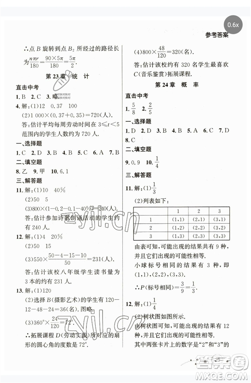 現(xiàn)代教育出版社2023大連中考沖刺課標(biāo)復(fù)習(xí)九年級(jí)數(shù)學(xué)通用版參考答案