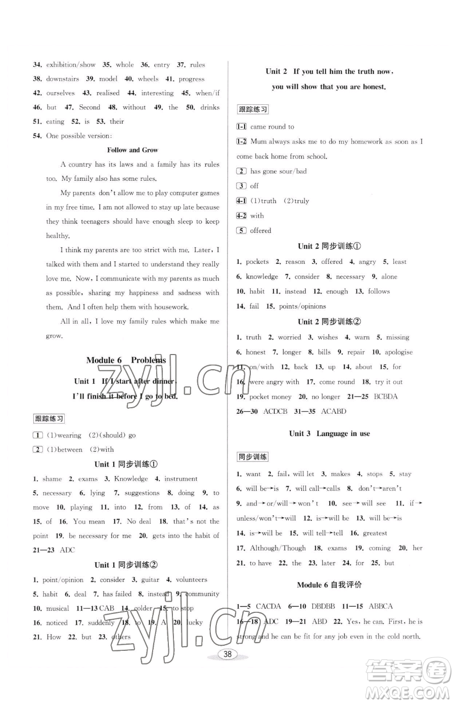 北京教育出版社2023教與學(xué)課程同步講練九年級(jí)全一冊(cè)英語外研版溫州專版參考答案