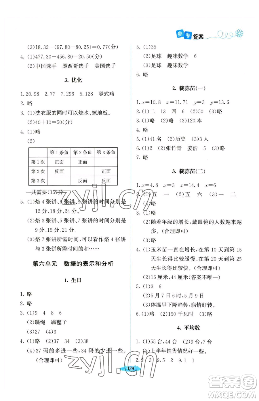 北京師范大學(xué)出版社2023課堂精練四年級(jí)下冊(cè)數(shù)學(xué)北師大版河南專(zhuān)版參考答案