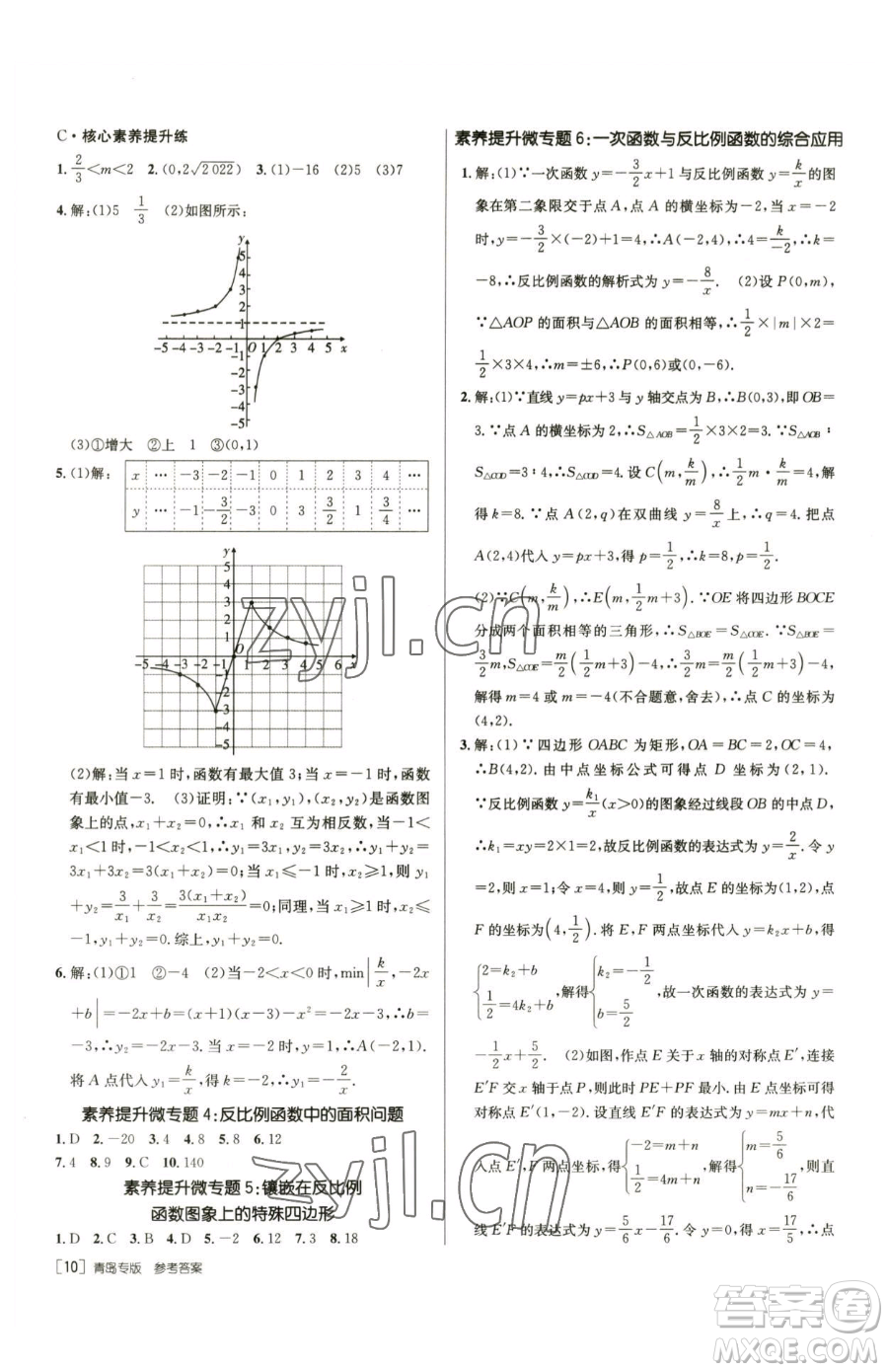 新疆青少年出版社2023升學(xué)錦囊九年級(jí)全一冊(cè)數(shù)學(xué)青島專版參考答案