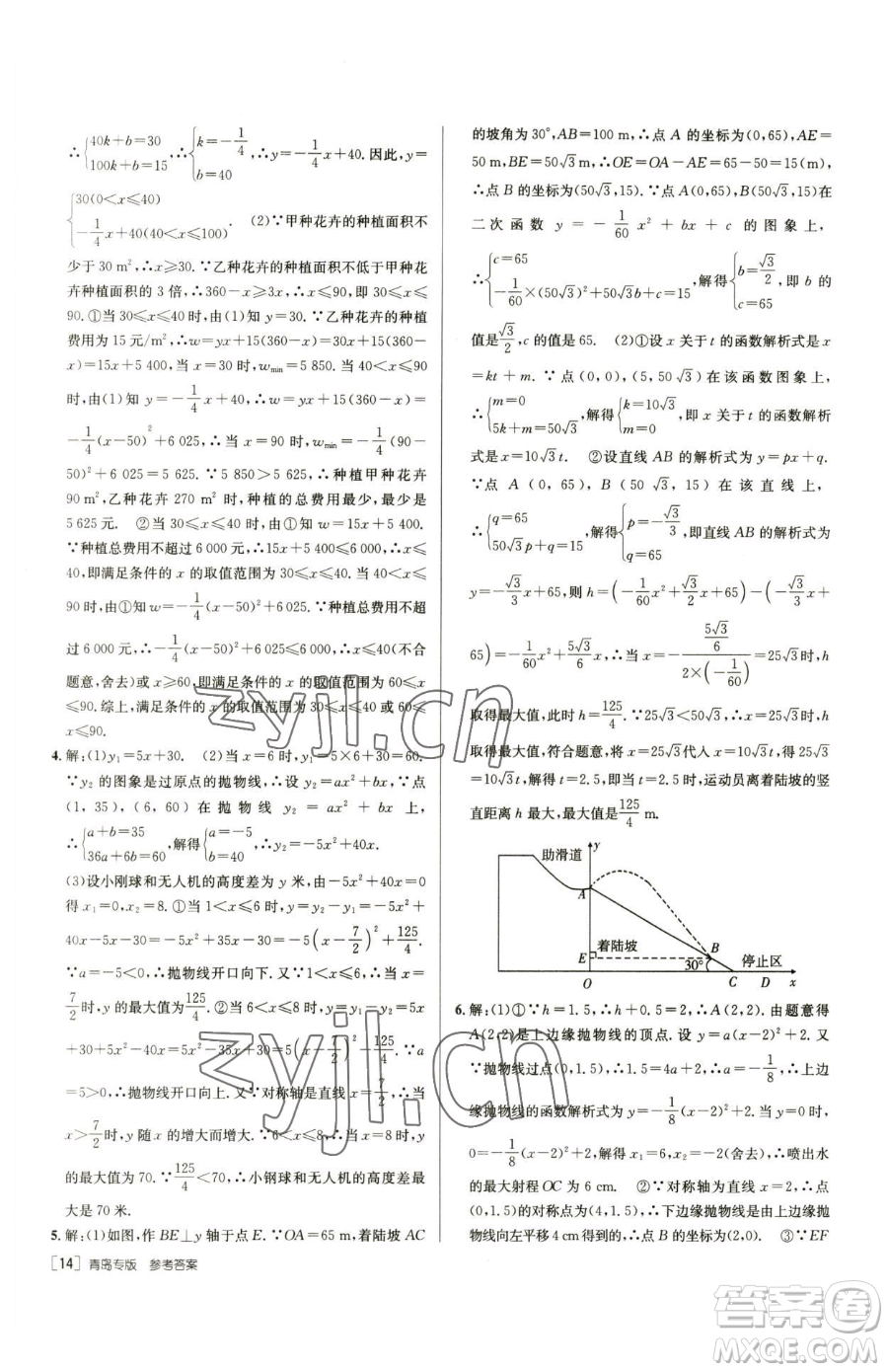 新疆青少年出版社2023升學(xué)錦囊九年級(jí)全一冊(cè)數(shù)學(xué)青島專版參考答案