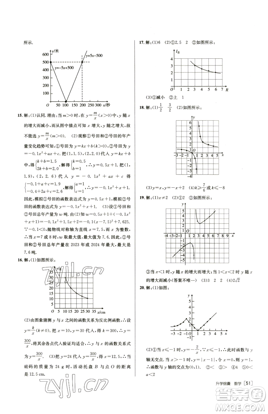 新疆青少年出版社2023升學(xué)錦囊九年級(jí)全一冊(cè)數(shù)學(xué)青島專版參考答案