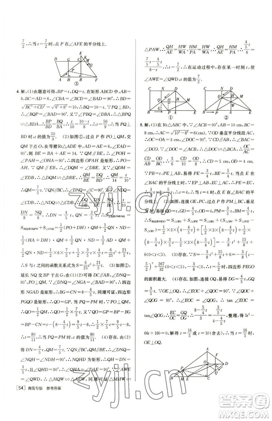 新疆青少年出版社2023升學(xué)錦囊九年級(jí)全一冊(cè)數(shù)學(xué)青島專版參考答案