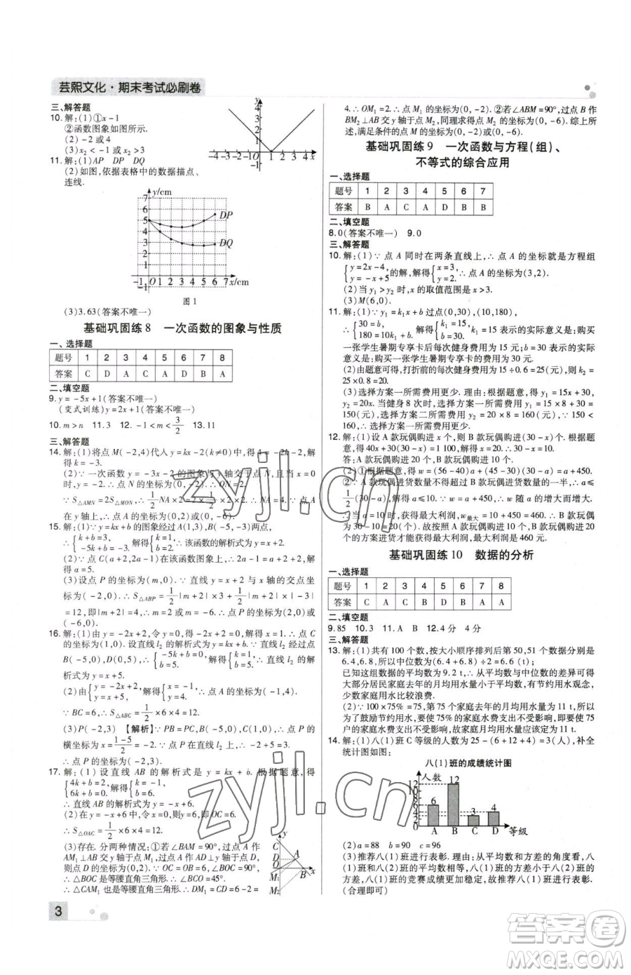 北方婦女兒童出版社2023期末考試必刷卷八年級下冊數(shù)學人教版河南專版參考答案