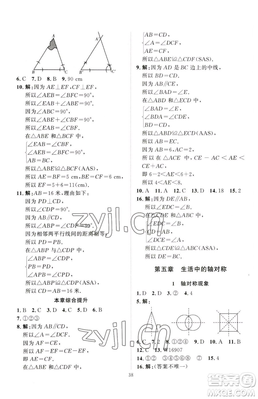 延邊教育出版社2023優(yōu)+學(xué)案課時(shí)通七年級(jí)下冊(cè)數(shù)學(xué)北師大版參考答案