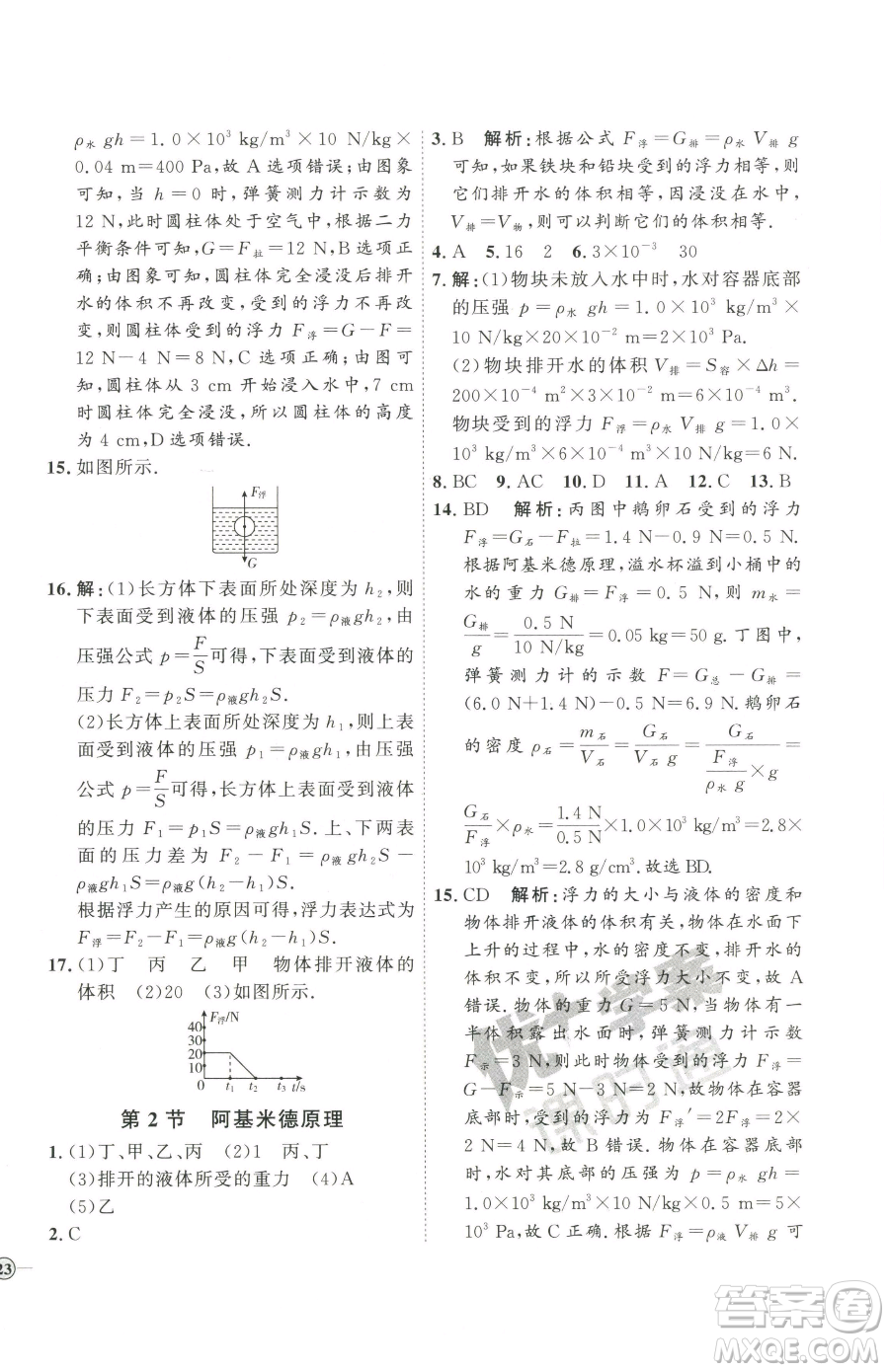 延邊教育出版社2023優(yōu)+學(xué)案課時通八年級下冊物理人教版濰坊專版參考答案