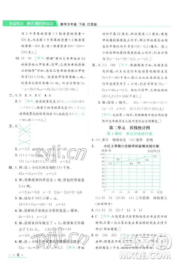 北京教育出版社2023亮點(diǎn)給力提優(yōu)課時(shí)作業(yè)本五年級(jí)下冊(cè)數(shù)學(xué)江蘇版參考答案