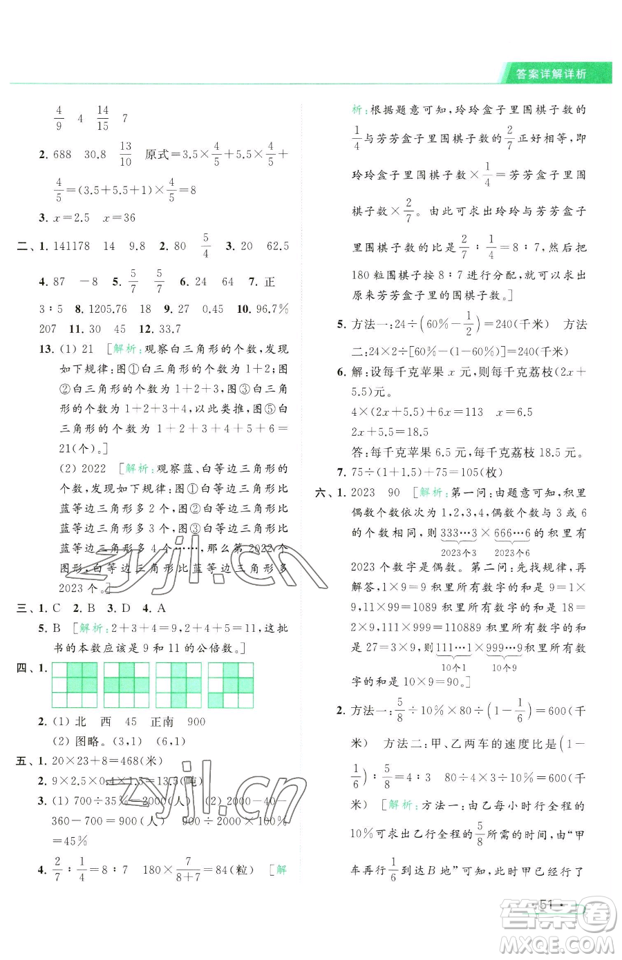 北京教育出版社2023亮點(diǎn)給力提優(yōu)課時(shí)作業(yè)本六年級(jí)下冊(cè)數(shù)學(xué)江蘇版參考答案