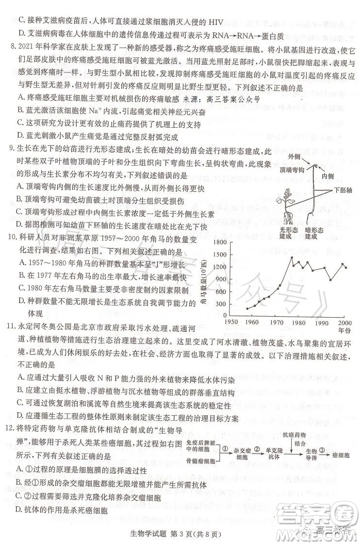 名校聯(lián)考聯(lián)合體2023年春季高二期末聯(lián)考暨新高三適應性聯(lián)合考試生物學試卷答案