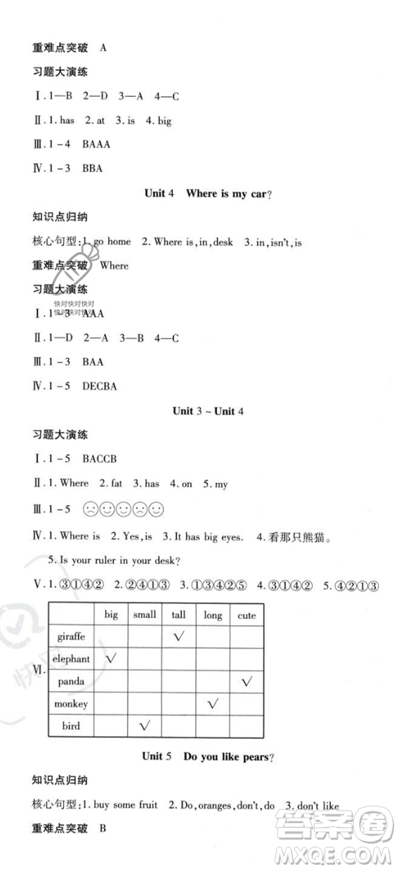 黃山書社2023智趣暑假溫故知新三年級英語人教版參考答案