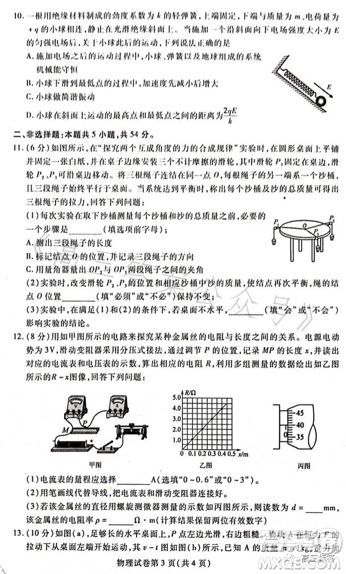 哈爾濱市2021級(jí)高二下學(xué)期學(xué)業(yè)質(zhì)量檢測(cè)物理試卷答案