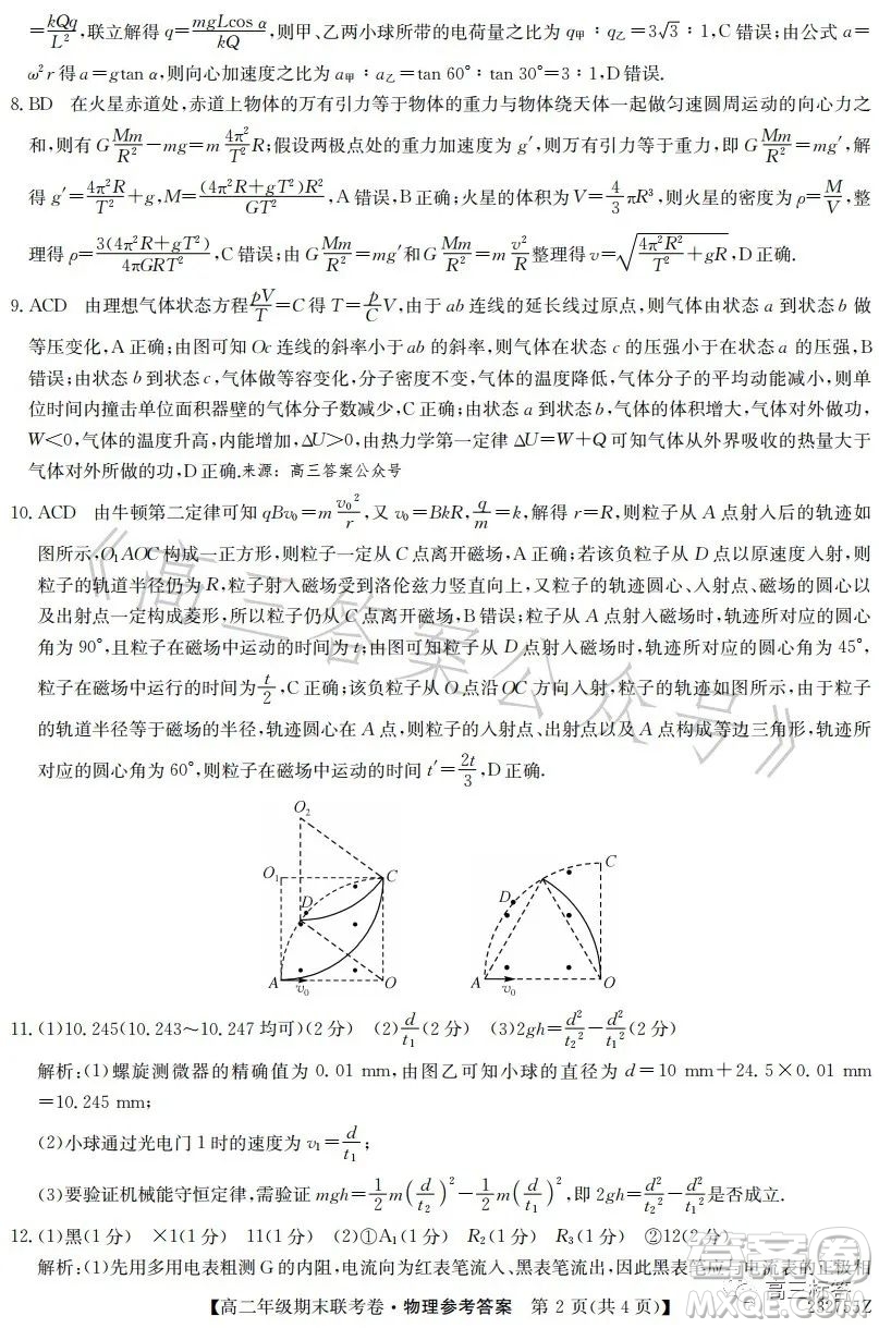 遼寧2023高二下學(xué)期期末聯(lián)考卷232755Z物理試卷答案