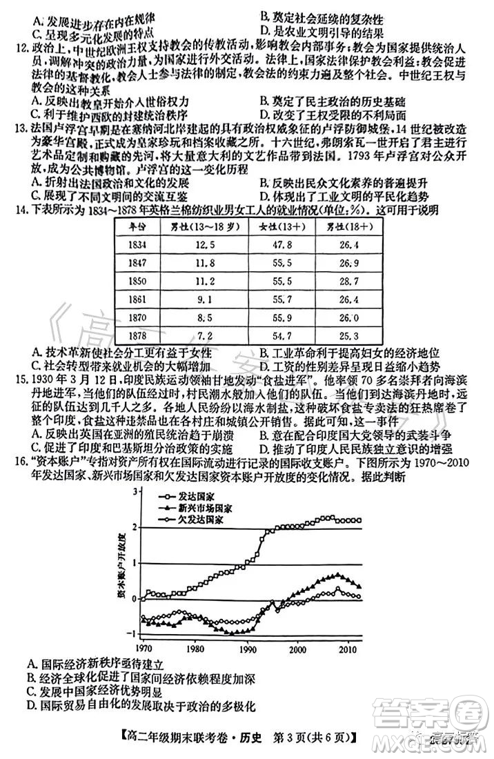 遼寧2023高二下學(xué)期期末聯(lián)考卷232755Z歷史試卷答案