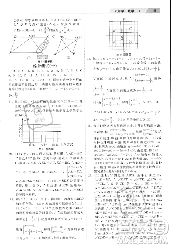 河北美術(shù)出版社2023年暑假作業(yè)八年級(jí)數(shù)學(xué)冀教版答案