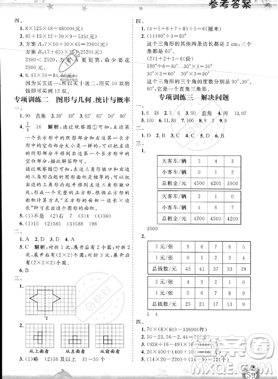 山東出版?zhèn)髅焦煞萦邢薰?023年暑假生活指導(dǎo)四年級(jí)數(shù)學(xué)課標(biāo)版答案