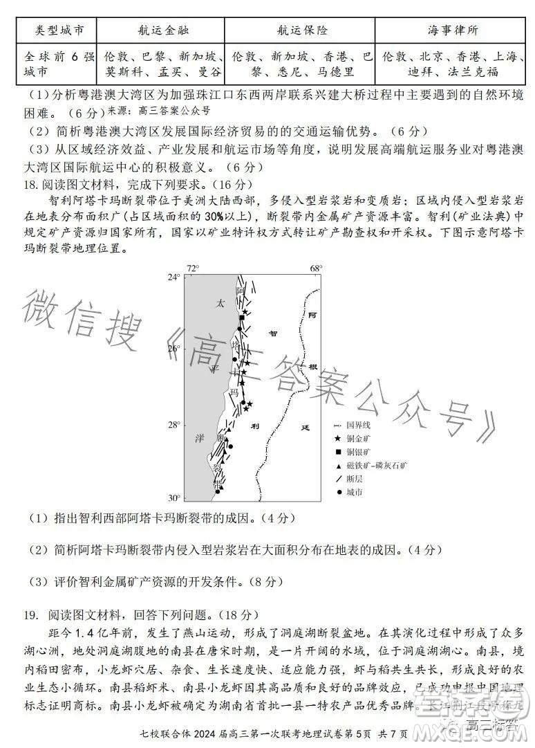 廣東七校聯(lián)合體2024屆8月高三第一次聯(lián)考地理答案